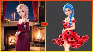 Elsa Frozen Glow Up Into Miraculous Ladybug | Cartoon World