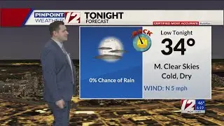 WPRI 12 Weather Forecast 11/2/24: Much Cooler, Dry This Weekend