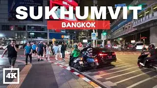 MIND-BLOWING 4K HDR Night Walk Experience on Sukhumvit Road Bangkok!