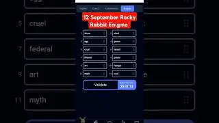 12 September Rocky Rabbit Enigma Today/ Rabbit Today Combo