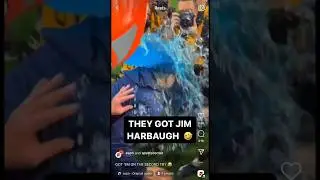 Jim Harbaugh gets a GATORADE BATH after national championship victory #michigan #goblue  ￼