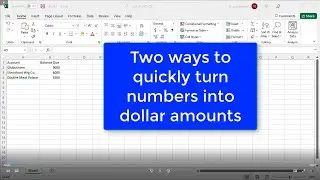 How to make a dollar sign in Excel