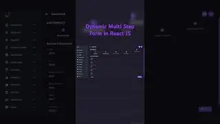 Dynamic Multi Step Form in React JS https://youtu.be/zEdHYy2VQLw #reacttutorial #dynamicforms
