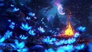 NO MIDD-ROLL ADS | Magical Night by the Campfire Ambience | Fantasy Music for Sleep & Relaxation