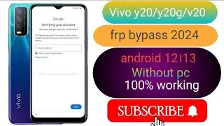 Vivo y20/y20g/y20a/v20 frp bypass /google account remove android 12।13 without computer 2024.