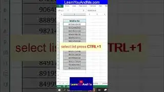 #exceltricks | This Excel trick is amazing | add 91 before mobile numbers in Excel #shorts