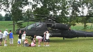 Military Apache Helicopter Emergency Landing in Back Yard