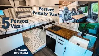 DIY Converted Sprinter Van | Family of Five | Two Beds!