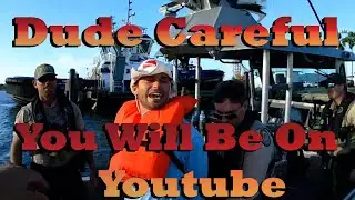 Epic Wild Boat Dude "Your On Youtube!" Gasparilla Captain Busted