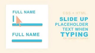 Move Placeholder Above the Input on Focus using CSS | Quick Tutorial