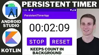 Persistent Timer Android Studio Kotlin Tutorial | Background Stopwatch