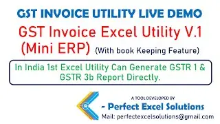 GST INVOICE EXCEL UTILITY V.1 (MINI ERP) WITH BOOK KEEPING FEATURE (LIVE DEMO)