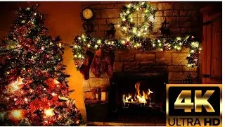 Christmas Fireplace 4K (3 Hours)🎄| Новогодний Камин 4К 😊🔥