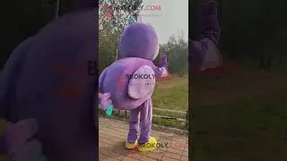 Purple Funny Bird Mascot Costume with Big Head