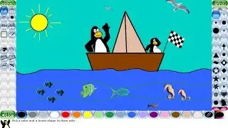 Sea Scenery in Tux Paint Tutorial ( Grade 3 Project 2 )  CBSE Syllabus Computer Lesson