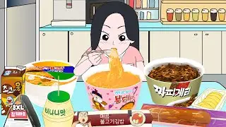 Sneaky Convenience Store Food Mukbang Without Parents Knowing | Animation ASMR