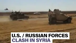 Watch video of violent confrontation between U.S. and Russian troops in Syria.