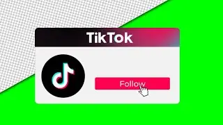 TikTok follow button overlay green screen, alpha channel