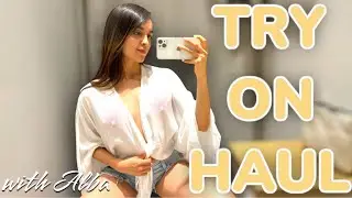 White See Through Try On With Alba [4K] Transparent Clothes Try on Haul 💞