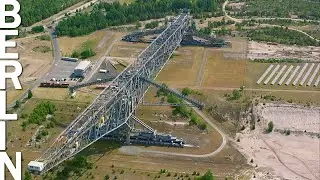 Klettern an der gigantischen Abraum-Förderbrücke F60, dem liegenden Eiffelturm der Lausitz