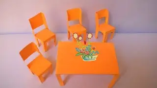 DIY MINI PAPER DINING TABLE & CHAIR/ Paper Craft / mini Paper furniture crafts For doll house