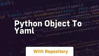 python object to yaml