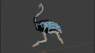 BLENDER 2.93 проба ригга страуса на работу запись с экрана