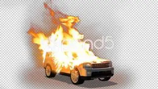 Burning Car - Car On Fire - Pre Keyed With Alpha Channel