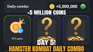 DAY 5! HAMSTER KOMBAT DAILY COMBO CARDS TODAY! FREE 5 MILLION COINS, HAMSTER KOMBAT NEWS