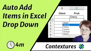 Excel Data Validation Automatically Add Items to Drop Down Lists