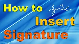 How to insert signature into PDF and TIFF document.