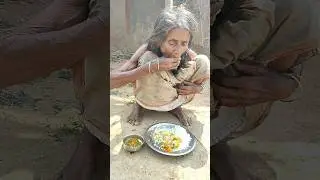 rural poor old widow Grandma eating egg curry ||Village food video #eatingshow