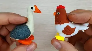 Animals Easy Diy Clay Animals Modelling Goose Chicken