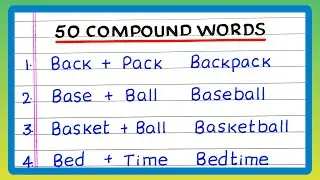 COMPOUND WORDS IN ENGLISH | 10 | 20 | 30 | 50 COMPOUND WORDS | in English Grammar