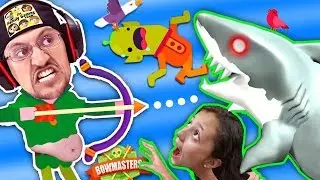 MOMMY, CAN I SHOOTA SHARK PWEEEZ?! 🌊 BOWMASTERS Game w/ FGTEEV Duddy Chunky Boy (Skit)