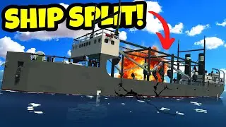 Ship SPLITS After MAJOR EXPLOSION in Stormworks Sinking Ship Survival!