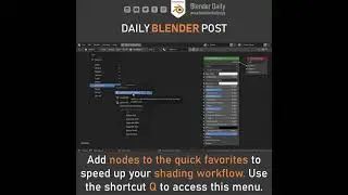 Quick Favorite Menu for Nodes (Blender) #Shorts