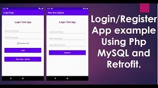 Android Login and Registration with PHP MySQL and Retrofit.