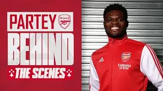 Partey meets Aubameyang & Lacazette | Behind the scenes on Thomas first day at Arsenal