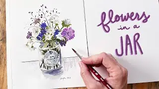 SImple Painting Tutorial | Flowers in a Jam Jar