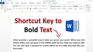 Shortcut Key to Bold Text In MS Word