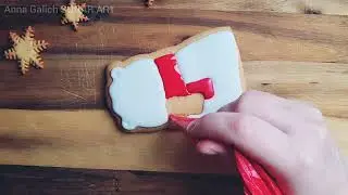 Easy decorating cookies Bear - beginner christmas gingerbread tutorial.