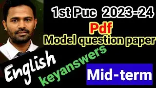 1puc key answer of English model question paper 2023-24 mid-term exam karnataka board