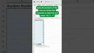 Autosum in Excel with ALT + = #shorts #exceltutorialforbeginners #exceltips #excelshortcutkeys