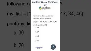 Multiple Choice Questions on Python (Short - 26)