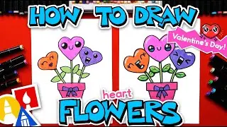 How To Draw Heart Flowers For Valentine's Day