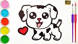 Cute Dog drawing for kids & toddlers | Easy & Cute Puppy drawing, Easy Animal drawing for children