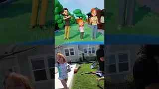 TRAMPOLiNE PRANK!! Dad belly flops where theres NO water! irl vs animation new camp family cartoon