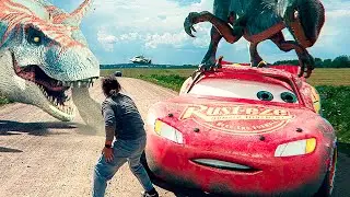 Lightning McQueen Escape the Dinosaurs | Cars of the Wild | Pixar Cars in real life