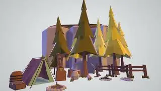 Low Poly Camp Grounds Assets (Made In Blender)